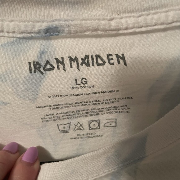 Iron Maiden PowerSlave Album T-Shirt Tie Dye Egyptian Tee Large L Blue White - Picture 2 of 5